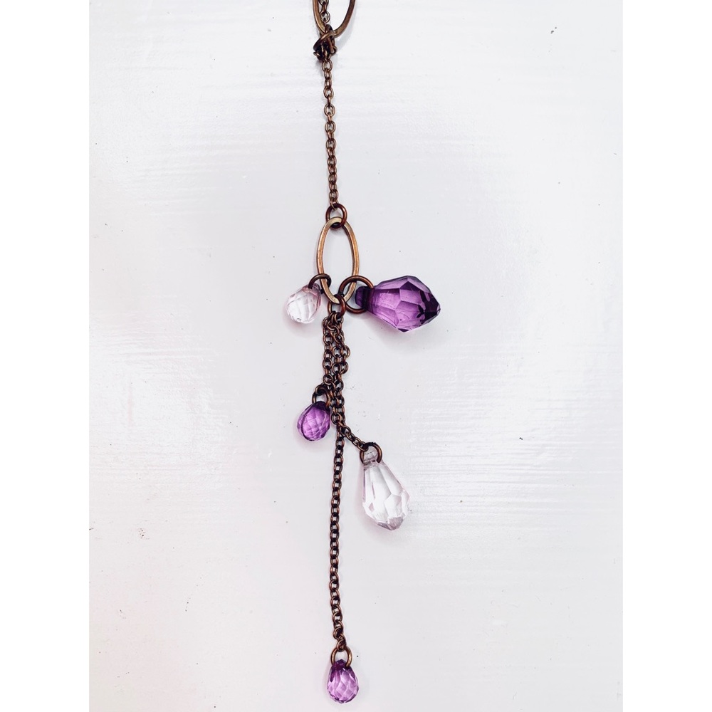 ✨4/24✨ Drop dangle necklace with purple beads